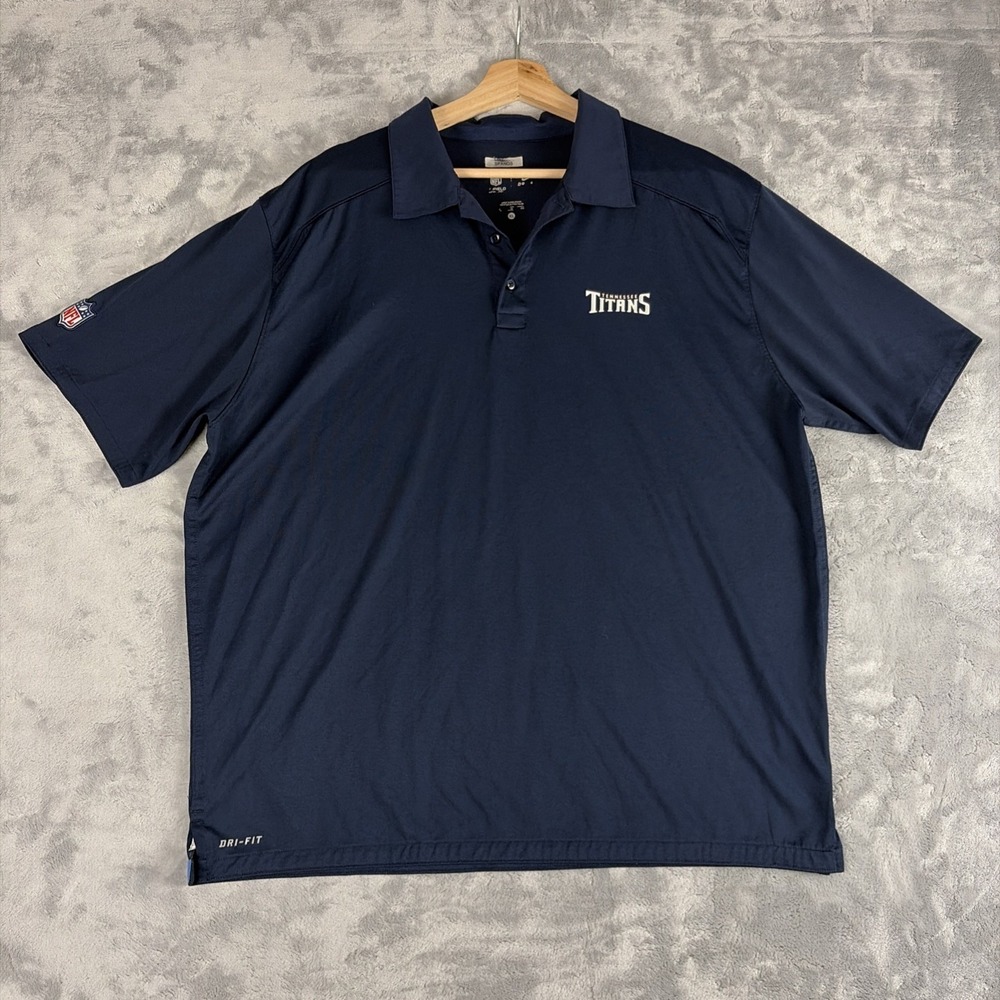 Nike Dri-Fit Team Issued Tennessee Titans NFL On-Field Blue Polo Mens XL NFL